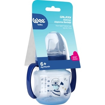 Image 1 of Wee Baby Преходна чаша с дръжки Wee Baby - Galaxy, PP, 125 ml, синя (753)