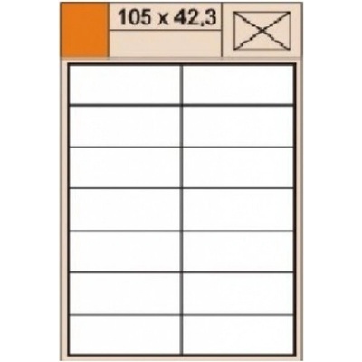 S&K label LOUISA 105 x 42,3 mm bílé A4 100 archů