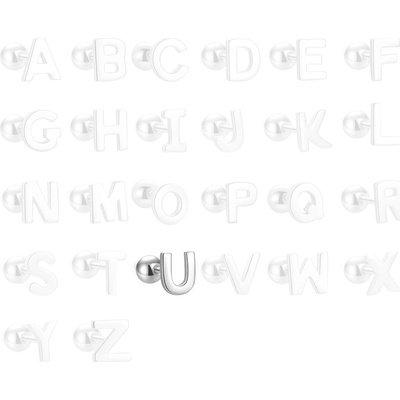 Majya stříbrné náušnice PÍSMENO U 10414