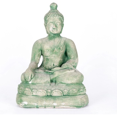 Soška beton Buddha Touching 45 cm Barva: Zelená