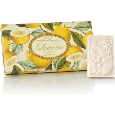 Saponificio Artigianale Fiorentino Ručně balená mýdla Parfumi del Sole Limone 3 x 125 g