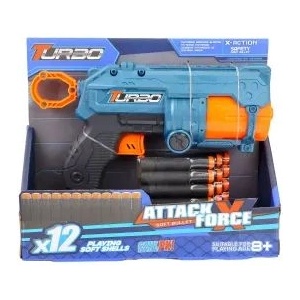 Man Yuk Toys Пушка за изстрелване на гумени топчета с капацитет на пълнителя 6 броя - 23 см