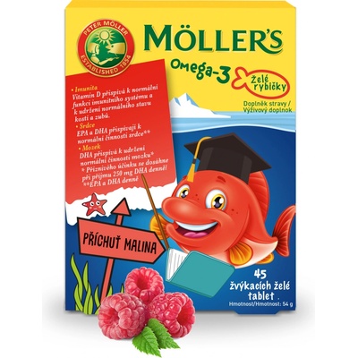 Möller’s - Omega 3 Želé rybičky, 45 želé tablet