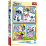 Trefl Детски пъзел Trefl от 2 x 70 части - Няма скука със Стич (34444) - ozone