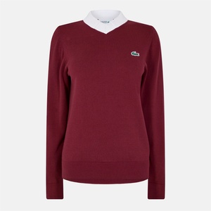 Lacoste Пуловер Lacoste Women's Knit Crew Neck Jumper - Spleen/White