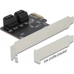 Delock Delock 4-портова SATA PCI Express x1 карта, форм фактор с нисък профил (90010)