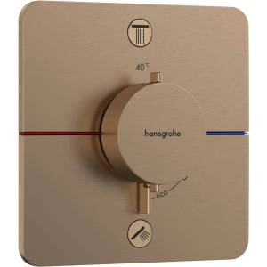 Hansgrohe ShowerSelect Comfort Q - Термостатичен смесител за вграждане, за 2 уреда, матиран бронз 15586140 (15586140)
