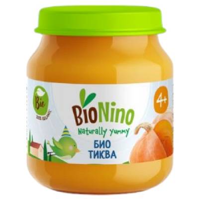 Био плодово пюре BioNino - Тиква, 4 м+, 120 g (BN2218)