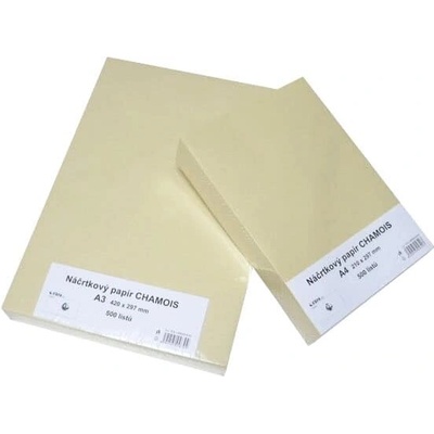 Náčrtkový papír 90g A3 chamois, bal. 500 listů