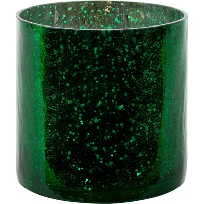 EUROFIRANY SKLENENÝ Kvetináč VERRE3 (4) 15X15 CM ZELENÉ
