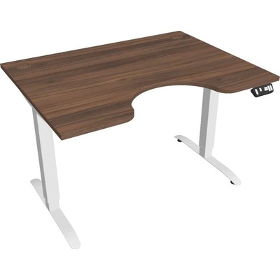 Hobis Office Pro psací stůl Motion MS ERGO 2 Šířka: 120 cm, Barva desky: ořech, Barva kovu: bílá RAL 9016 Šířka 120-180 cm / 27 barevných variant