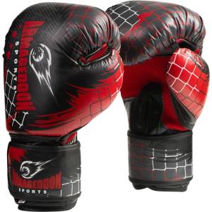 ARMAGEDDON Boxing Gloves Genuine Leather - Black 14 oz