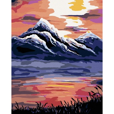 zuty Malování podle čísel Západ slunce nad horami 80 x 100 cm vypnuté plátno na rám
