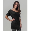 Build Your Brand Ľahké predĺžené dámske tričko s krátkym rukávom Čierna