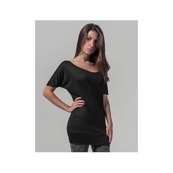 Build Your Brand Ľahké predĺžené dámske tričko s krátkym rukávom Čierna