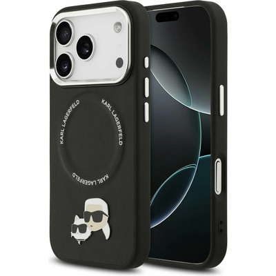 KARL LAGERFELD PU Karl and Choupette Heads Pins MagSafe Задний Чехол за iPhone 17 Pro Max Black Karl Lagerfeld | Cheren | МЪЖЕ | UNI