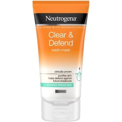 Neutrogena Clear & Defend Wash-Mask почистваща маска и гел за лице 2в1 150 ml унисекс