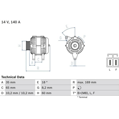 Generátor BOSCH 0 986 084 150 (0986084150)