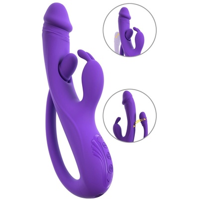 Sweet Smile Rabbit with G Spot/Anal Tickler Purple