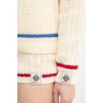 Bally Памучен къс панталон Bally в бежово с изчистен дизайн с висока талия WKN09P (WKN09P)