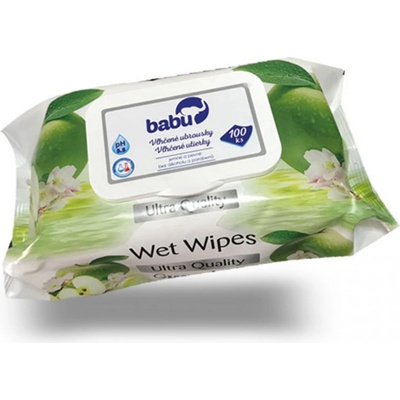 Babu vlhčené ubrousky Green Apple Zelené jablko 100 ks