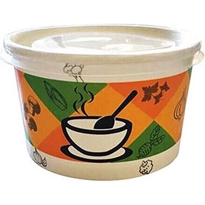 Картонена купа за супа 470мл 16oz с капак 500 бр (p-175635)