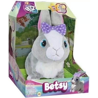 IMC Toys Интерактивна плюшена фигурка Заекът Бетси, Club Petz - с лилава панделка (95861)