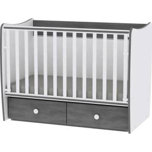 Lorelli Детско легло Lorelli - Matrix, 60 x 120 cm, Бяло/Vintage Grey (10150490034A)