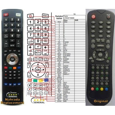 GENERAL TESLA LT26GF799EB, LT32GF01EB - съвместимо дистанционно управление на марката General (LT26GF799EB, LT32GF01EB)