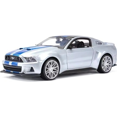 Maisto Ford Mustang Street Racer kovový model hračka na baterie světla zvuk Stříbrná 1:24