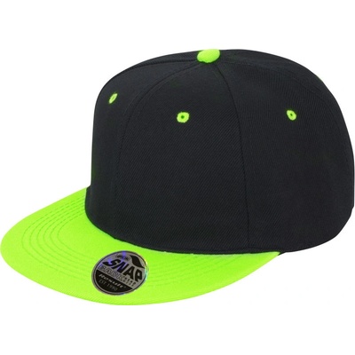 Result Headwear RC 082X s plochým kšiltem 6 panelová COT28082Xa0499-black/lime Černá/lime zelená