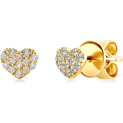 SAVICKI Обеци със сърце Savicki: злато, диаманти