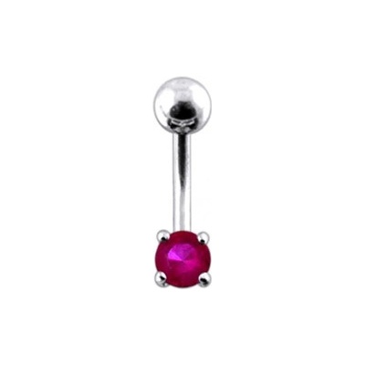 Šperky4U stříbrný piercing do pupíku tmavě růžový zirkon BP01027-F