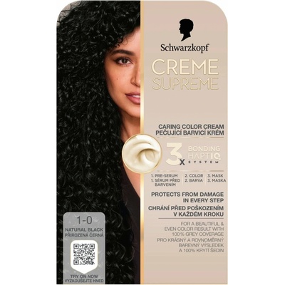 Schwarzkopf Creme Supreme 1-0 Prirodzená čierna 60 ml
