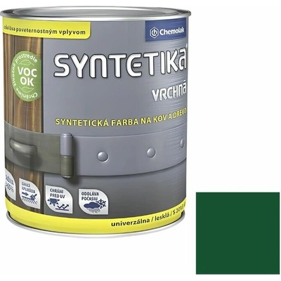 Chemolak Syntetika S 2013 vrchná farba 0,6 l na kov a drevo/5300, zelená