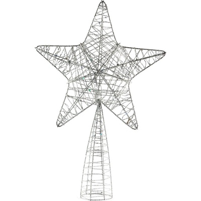 DECOLED Hvězda na špici vánočního stromu stříbrná 18 x 30 cm – Zbozi.Blesk.cz