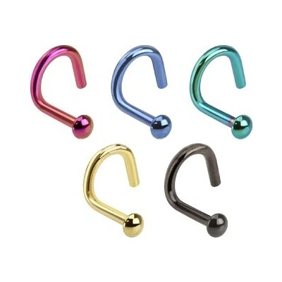 Šperky4U zahnutý piercing do nosu půlkulička N01148B