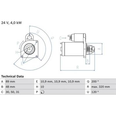 BOSCH Startér 0986020170
