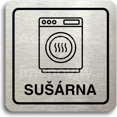 ACCEPT Piktogram sušárna - stříbrná tabulka - černý tisk