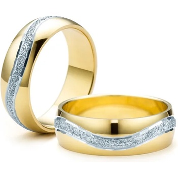 Image 1 of SAVICKI Сватбени халки: двуцветно злато, полукръгъл профил. 6 мм