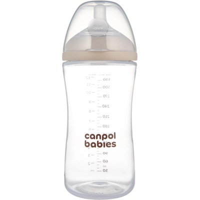 Canpol babies Бебешко шише с двузонов биберон Canpol babies - Natural Shape, 330 ml, 6 м+ (35/402)