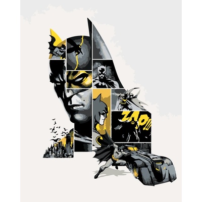 Zuty Malování podle čísel BATMAN V ŠEDÉ A ŽLUTÉ