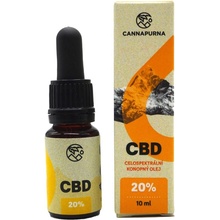 Cannapurna CBD konopný olej CBD kapky 20% full spectrum THC 1 % 10 ml příchuť 1