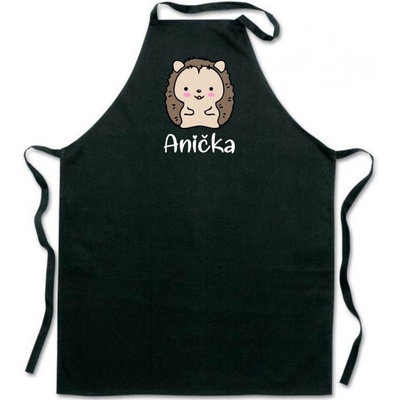 Povidlo.cz Zástěra Ježeček Černá
