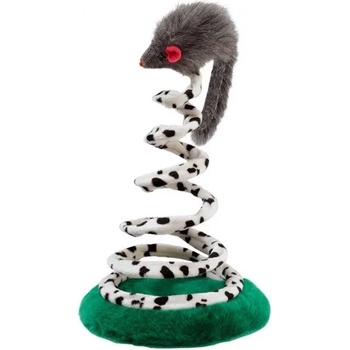 Ferplast Cat Toy - Забавна котешка играчка - плюшена мишка на пружина, 14 / 14 / 24, 5 см