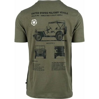 Triko Willys MB Badge Wwii Utility Vehicle zelené