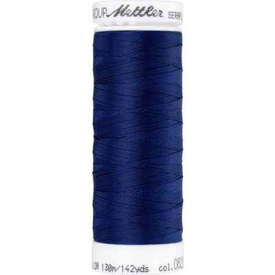 Elastická šicí nit PES - SERAFLEX METTLER (130m) barva 0825 - tmavě modrá