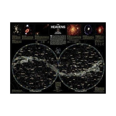 Hvězdná obloha National Geographic - nástěnná mapa 80 x 60 cm, lamino + lišty