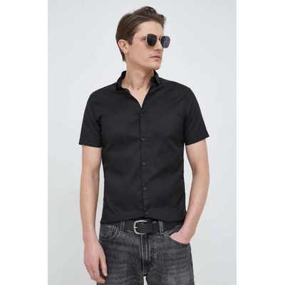 Armani Exchange pánska košeľa regular s klasickým golierom čierna