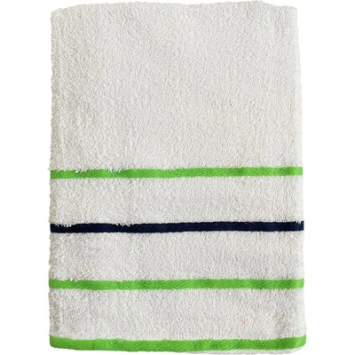 Top textil Osuška Pruhy světle zelené modrý 70 x 130 cm bílá